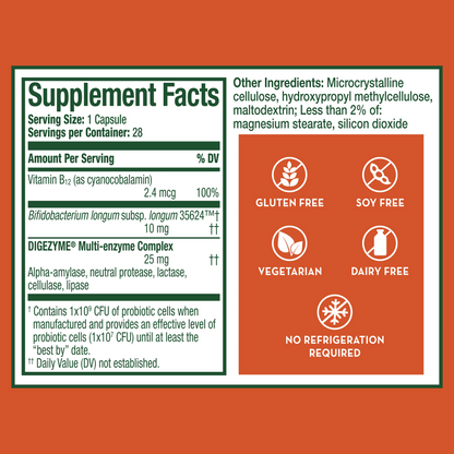 Align Bloating Relief + Food Digestion Probiotics Supplement Capsules