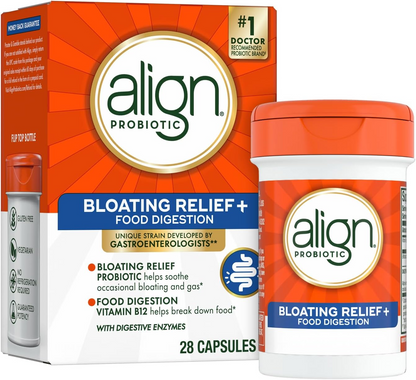 Align Bloating Relief + Food Digestion Probiotics Supplement Capsules